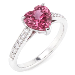 1.25 Karat Rosa Herzform Saphir Aus der Erde Abgebauter Natürlicher Diamant Edelstein Ring Gold