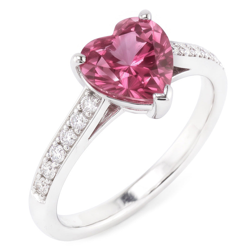 1.25 Karat Rosa Herzform Saphir Aus der Erde Abgebauter Natürlicher Diamant Edelstein Ring Gold