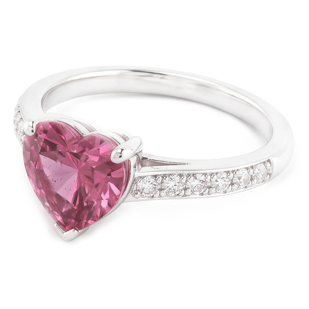 1.25 Karat Rosa Herzform Saphir Aus der Erde Abgebauter Natürlicher Diamant Edelstein Ring Gold