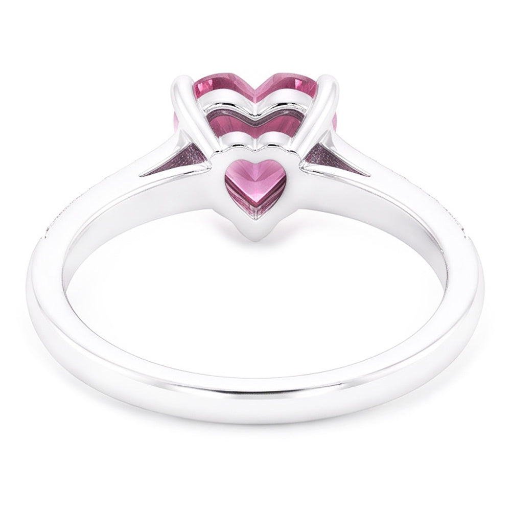 1.25 Karat Rosa Herzform Saphir Aus der Erde Abgebauter Natürlicher Diamant Edelstein Ring Gold