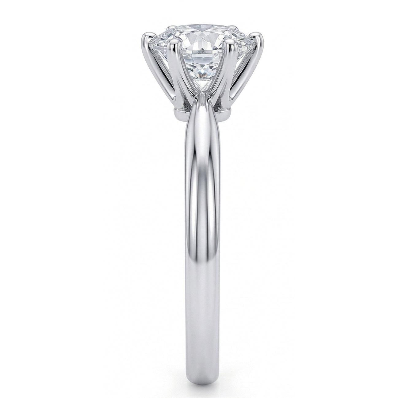 echter round diamant 1.25Karat ring Profilansicht