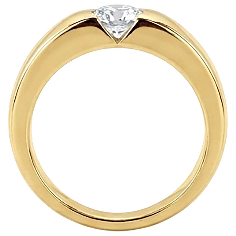 1.25 ct. Runder Brillant-Aus der Erde Abgebauter Natürlicher Diamant-Solitär-Verlobungsring Gold Herren