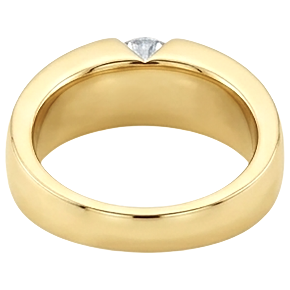 1.25 ct. Runder Brillant-Aus der Erde Abgebauter Natürlicher Diamant-Solitär-Verlobungsring Gold Herren