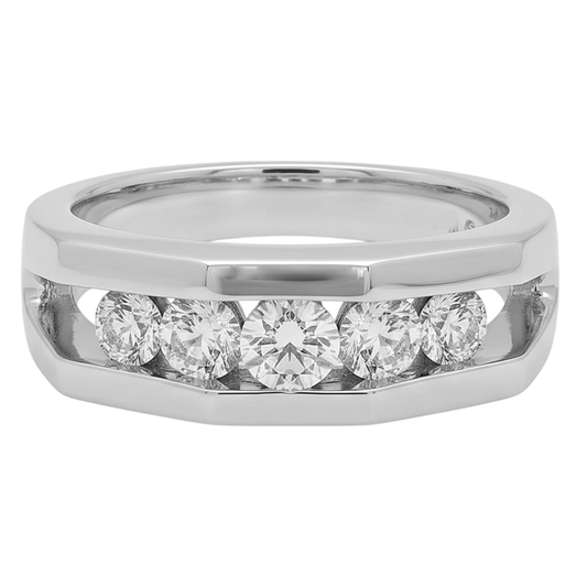 1.40 Karat Echt Aus der Erde Abgebauter Natürlicher Diamant Herren Verlobungsring Weißgold 14K