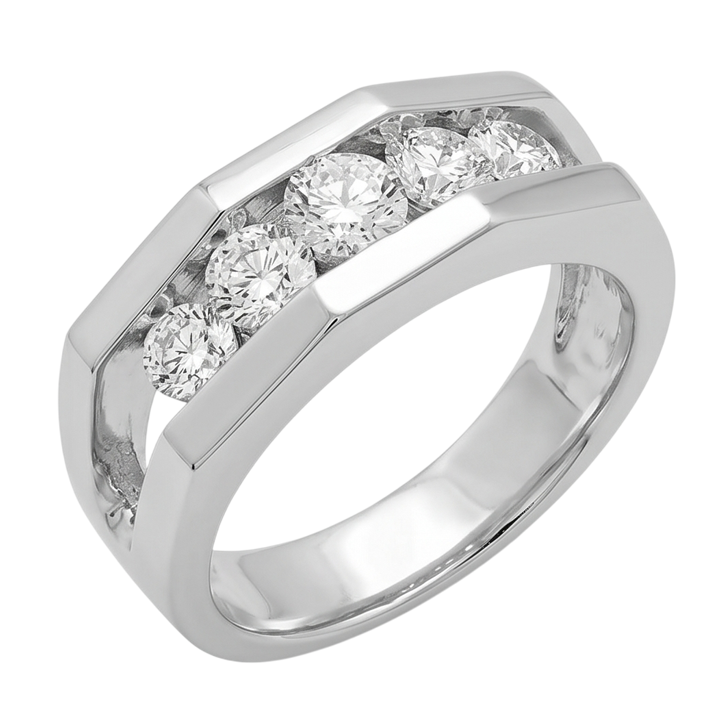 1.40 Karat Echt Aus der Erde Abgebauter Natürlicher Diamant Herren Verlobungsring Weißgold 14K