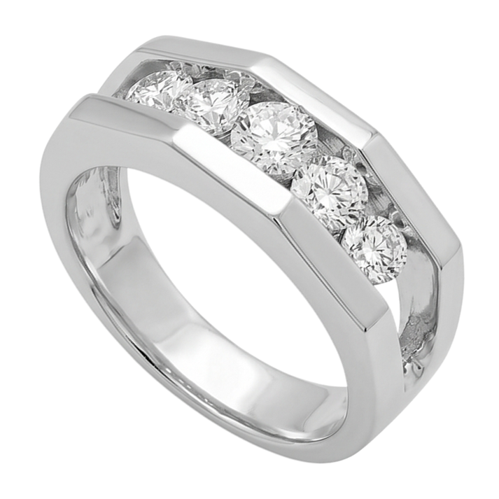 1.40 Karat Echt Aus der Erde Abgebauter Natürlicher Diamant Herren Verlobungsring Weißgold 14K