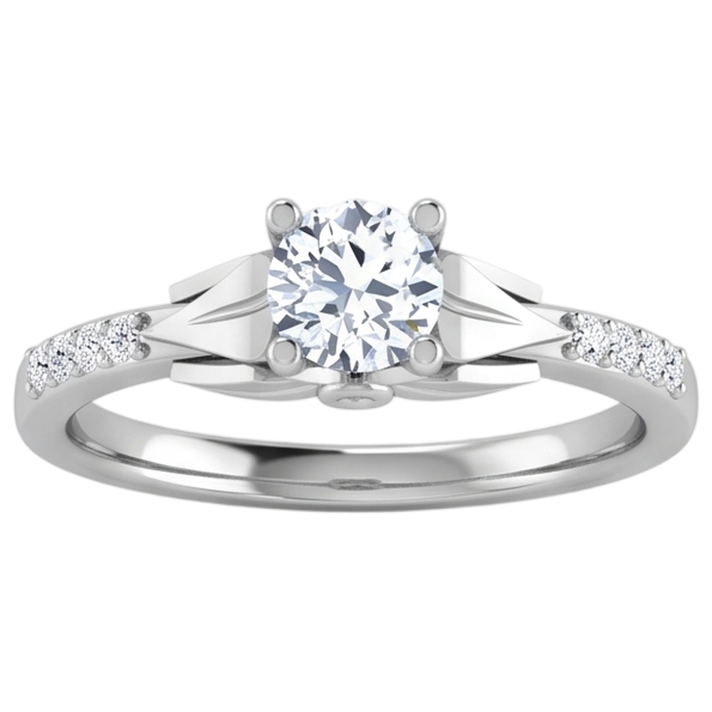 1.40 Karat Echt  Aus der Erde Abgebauter Natürlicher Diamant-Verlobungsring im Rundschliff Weißgold 14K