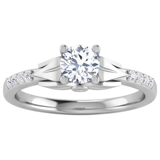1.40 Karat Echt  Aus der Erde Abgebauter Natürlicher Diamant-Verlobungsring im Rundschliff Weißgold 14K