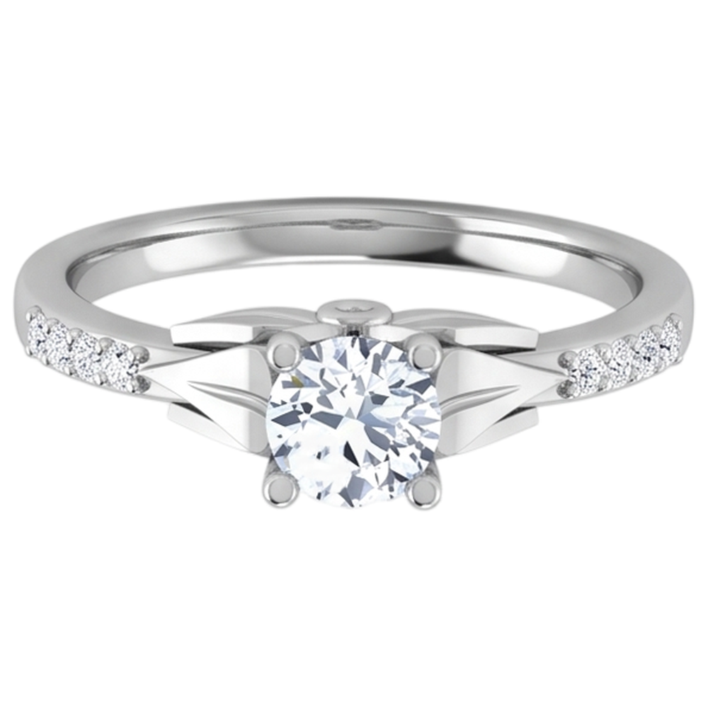 1.40 Karat Echt  Aus der Erde Abgebauter Natürlicher Diamant-Verlobungsring im Rundschliff Weißgold 14K