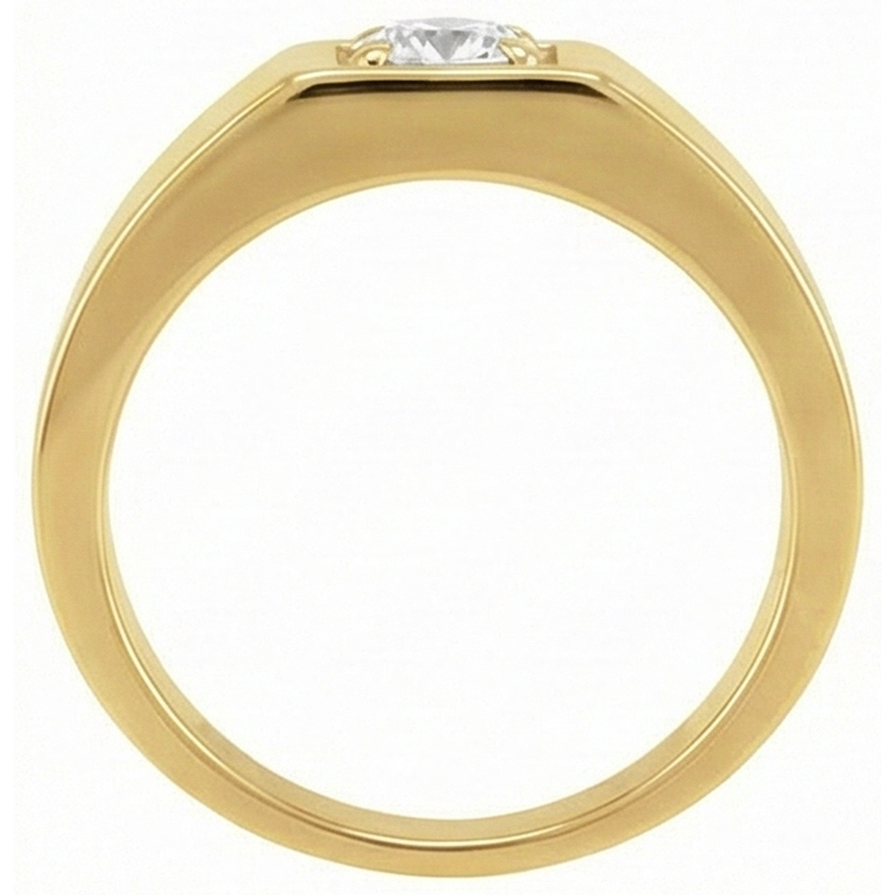 Solitär-Ring 14 Karat Gelbgold mit Edler Diamant – Frontansicht