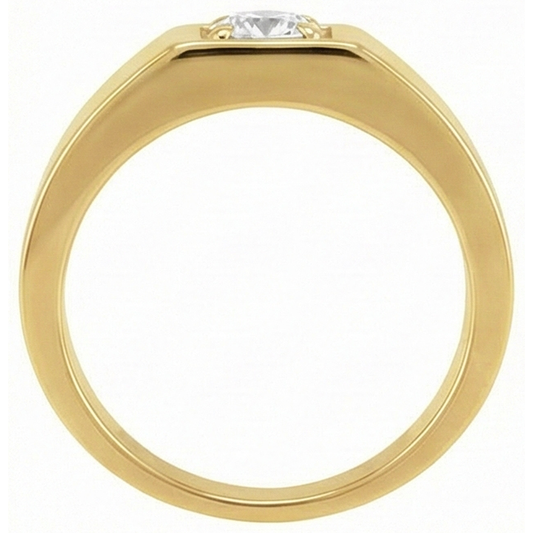 Solitär-Ring 14 Karat Gelbgold mit Edler Diamant – Frontansicht