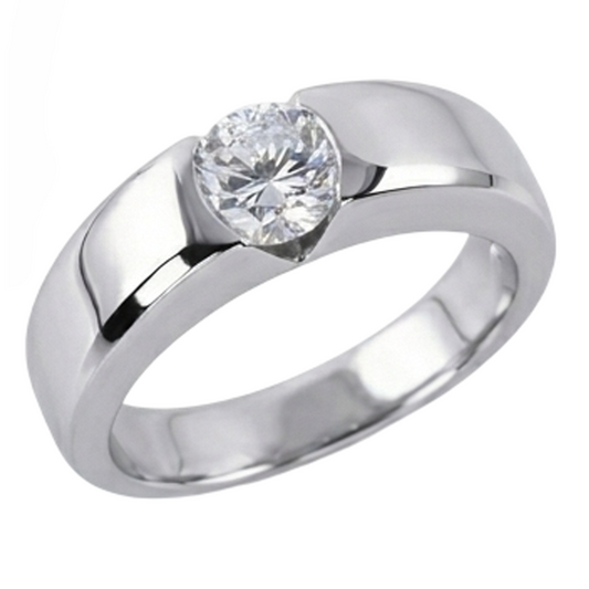 1.50 Karat G SI1 Wunderschöner Echt Aus der Erde Abgebauter Natürlicher Diamant Solitär Ring Herrenring Herren