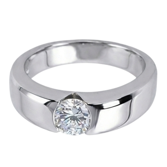 1.50 Karat G SI1 Wunderschöner Echt Aus der Erde Abgebauter Natürlicher Diamant Solitär Ring Herrenring Herren