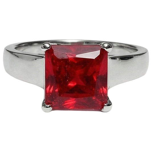 1.50 Karat Prinzessin Solitaire Rotem Rubin Verlobungs Ring
