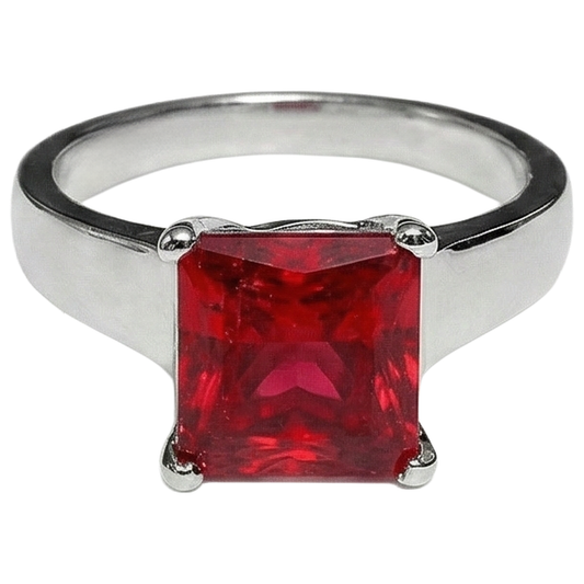 1.50 Karat Prinzessin Solitaire Rotem Rubin Verlobungs Ring