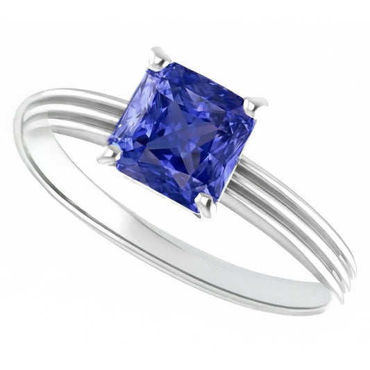 1.50 Karat Radiant Solitaire Verlobungsring Ceylon Saphirgold 14K