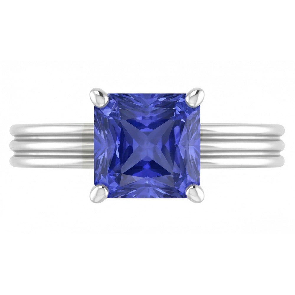 1.50 Karat Radiant Solitaire Verlobungsring Ceylon Saphirgold 14K