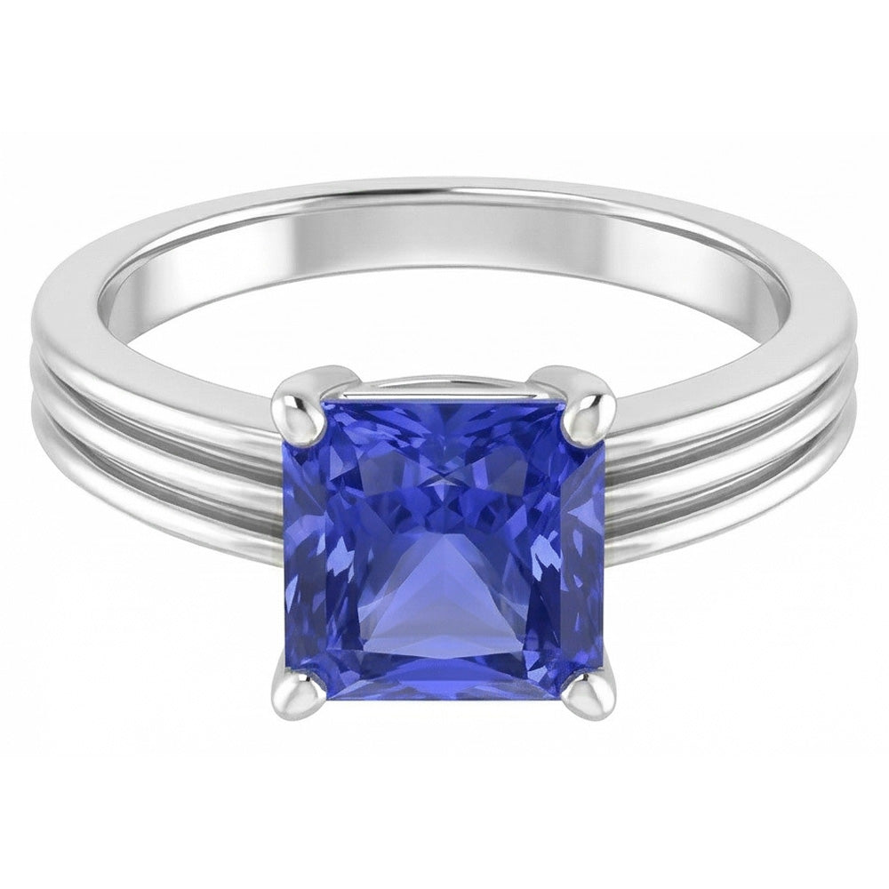 1.50 Karat Radiant Solitaire Verlobungsring Ceylon Saphirgold 14K