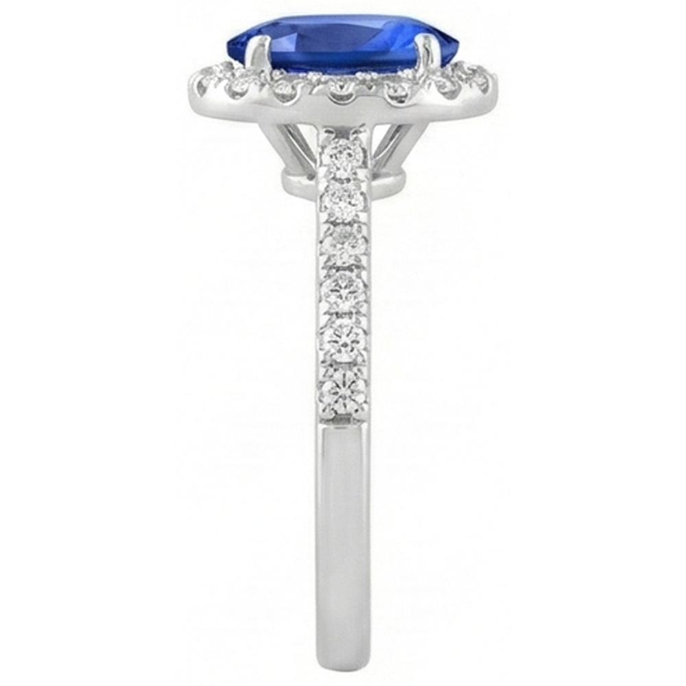 echter oval diamant 1.50Karat ring Profilansicht