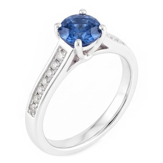 1.65 ct runder blauer Aus der Erde Abgebauter Natürlicher Diamant-Verlobungsring-Edelstein