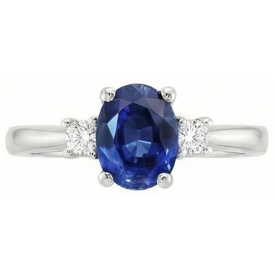 echter oval diamant 1.70Karat ring Seitenansicht