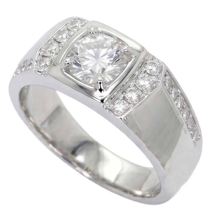 1.75 Karat Runder Echt Aus der Erde Abgebauter Natürlicher Diamant Jubiläumsring Weißgold 14K