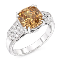 1.75 ct Aus der Erde Abgebauter Natürlicher Diamant-Ring-Edelstein im Kissenschliff 14 Karat Weißgold