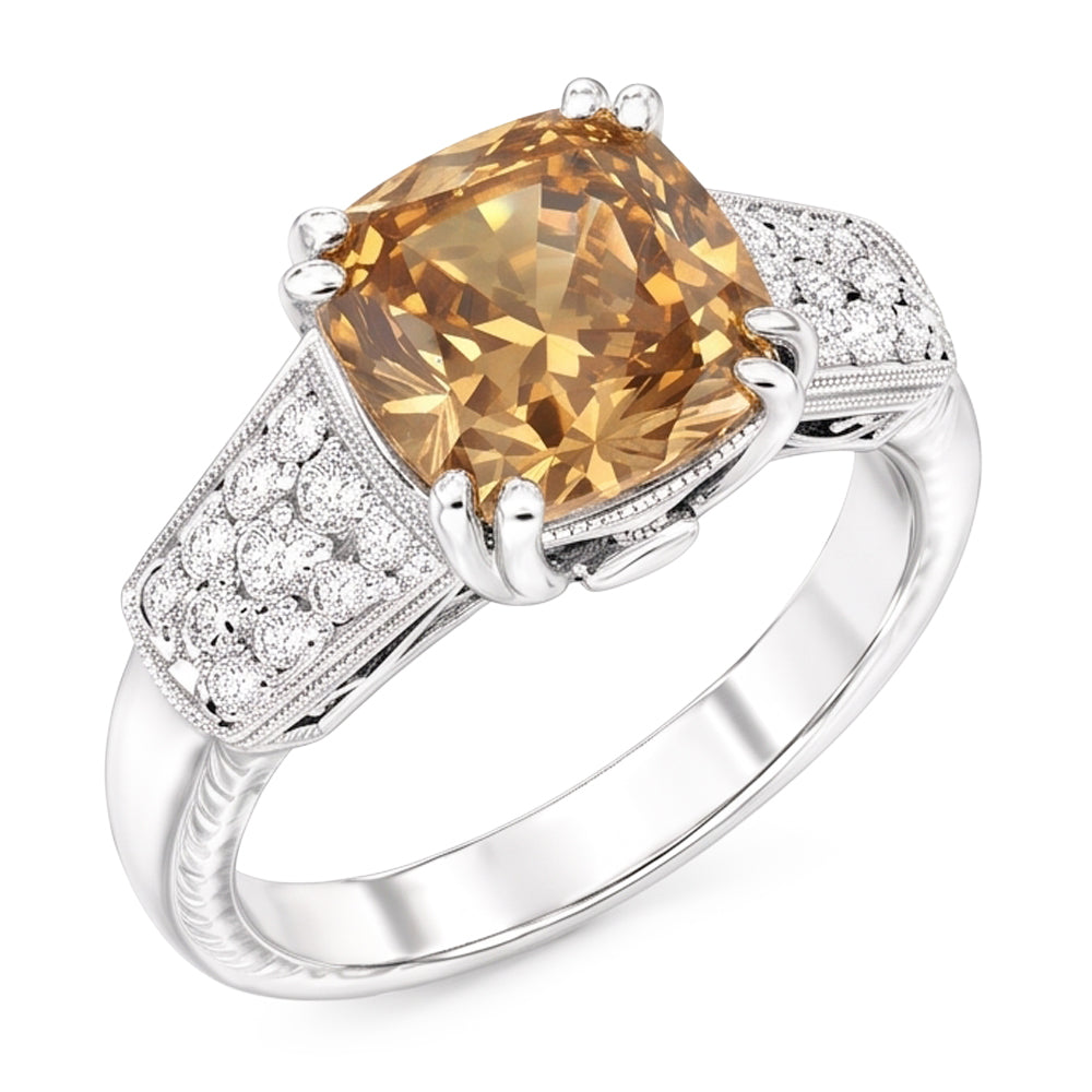 1.75 ct Aus der Erde Abgebauter Natürlicher Diamant-Ring-Edelstein im Kissenschliff 14 Karat Weißgold