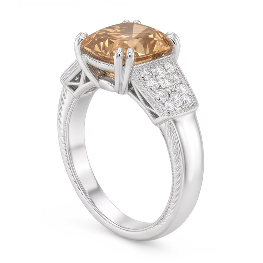 1.75 ct Aus der Erde Abgebauter Natürlicher Diamant-Ring-Edelstein im Kissenschliff 14 Karat Weißgold