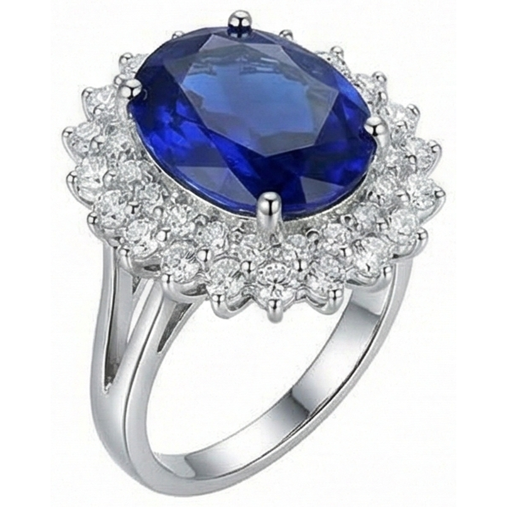 echter oval tansanit 1.85Karat ring Seitenansicht