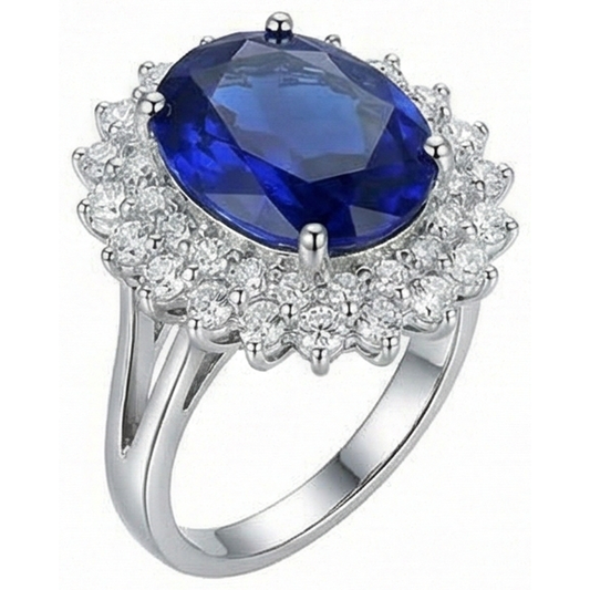echter oval tansanit 1.85Karat ring Seitenansicht