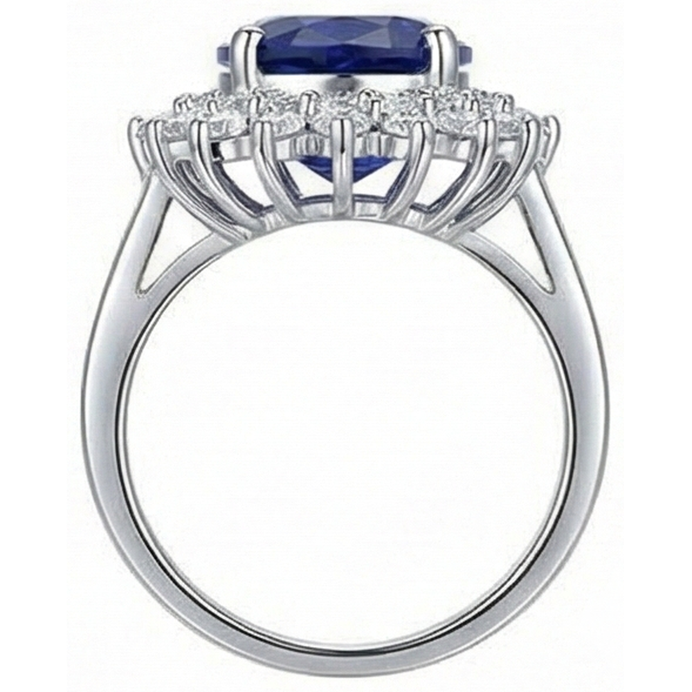 echter oval tansanit 1.85Karat ring Profilansicht