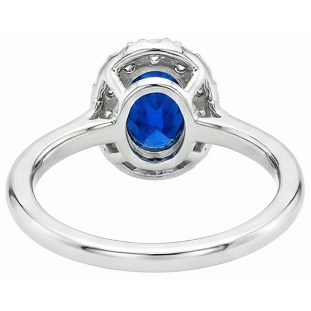 1.85 Kt Ovaler Rundschliff Sri Lanka Saphir-Aus der Erde Abgebauter Natürlicher Diamant-Ring