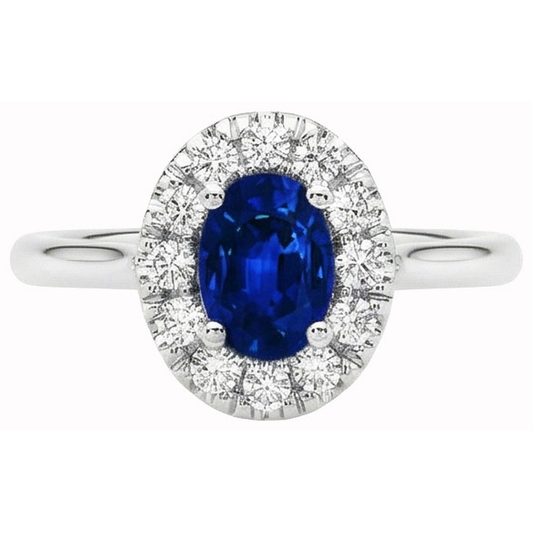 echter oval saphir 1.00Karat ring Seitenansicht
