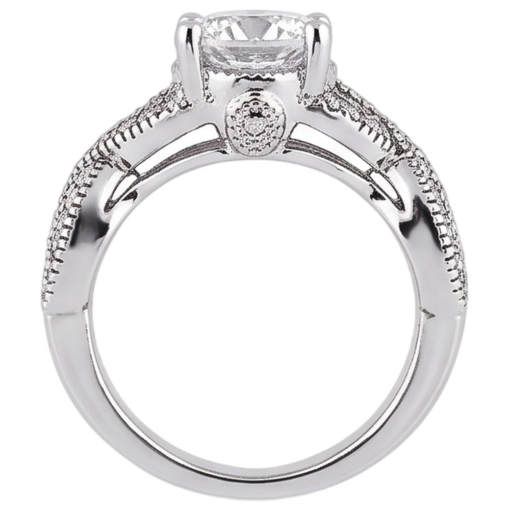 1.87 Karat Natürliche Aus der Erde Abgebauter Natürlicher Diamant-Verlobungsring mit gedrehtem Schaft im Rundschliff