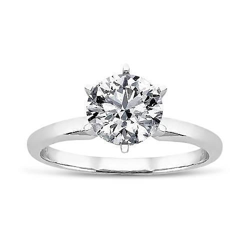 1 Carat Runden Cut Solitaire Echt DiamantRing White Gold 14K Jewelry