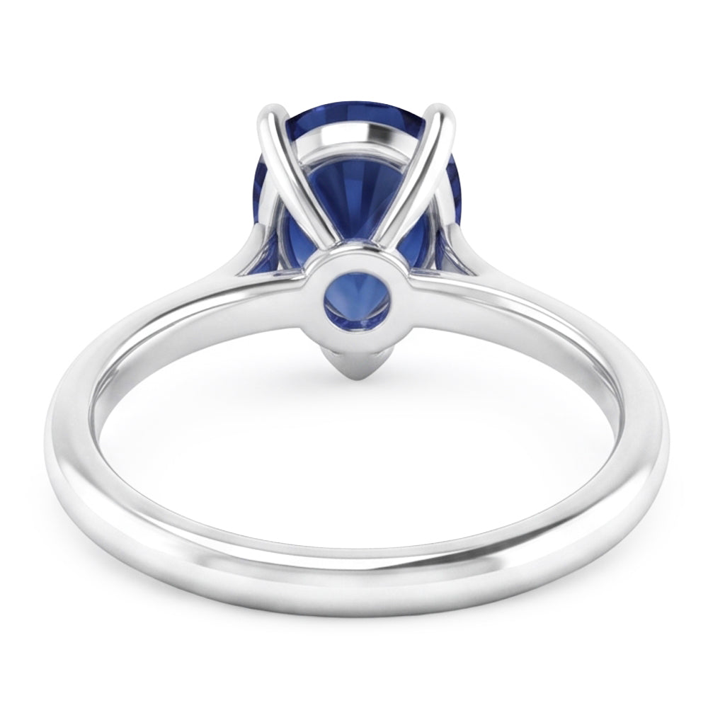 1 Karat Ceylon Saphir Solitär Ring Birnenschliff Kathedrale Fassung