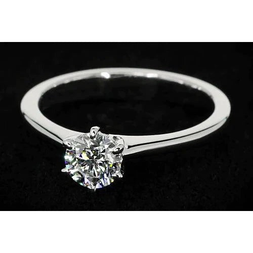 1 Karat Dünnes Band Natürliche Diamant Verlobung Ring