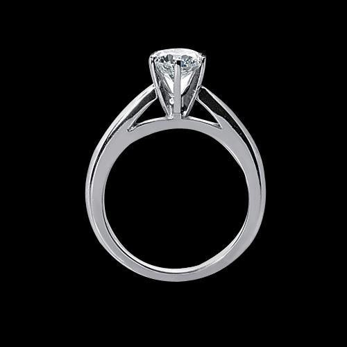 1 Karat Echt Diamant-Kathedralefassung Solitär-Verlobungsring