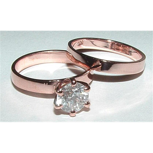 1 Karat Echt Diamant-Solitär-Verlobungsring-Band Roségold 14K