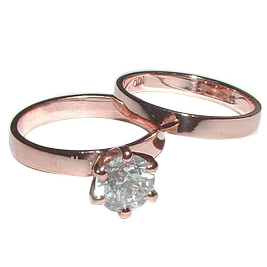 1 Karat Echt Diamant-Solitär-Verlobungsring-Band Roségold 14K