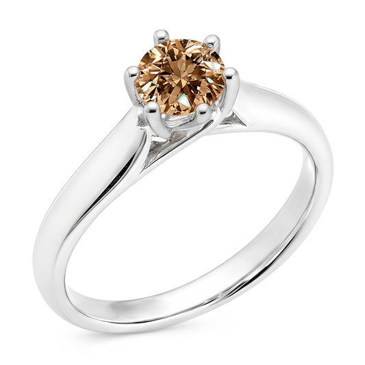 1 Karat Edelstein-Aus der Erde Abgebauter Natürlicher Diamant-Solitär-Jubiläumsring
