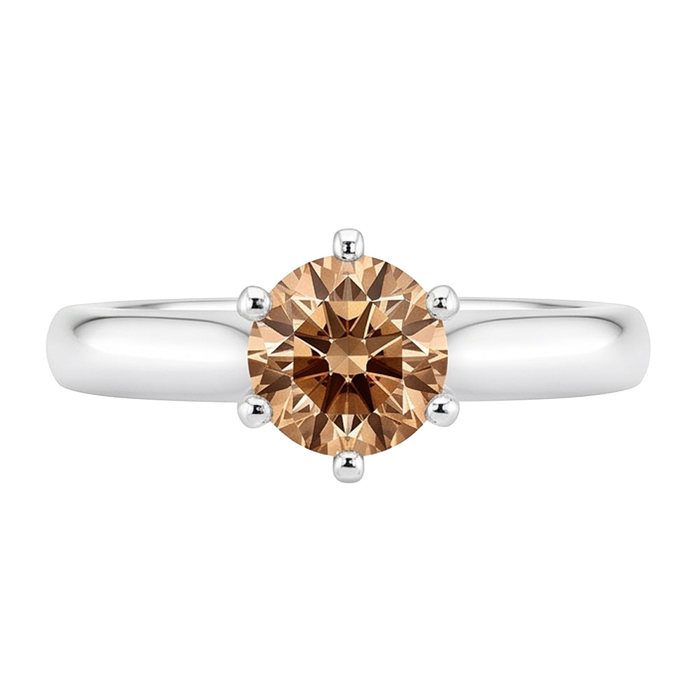 1 Karat Edelstein-Aus der Erde Abgebauter Natürlicher Diamant-Solitär-Jubiläumsring