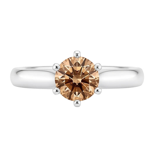 1 Karat Edelstein-Aus der Erde Abgebauter Natürlicher Diamant-Solitär-Jubiläumsring