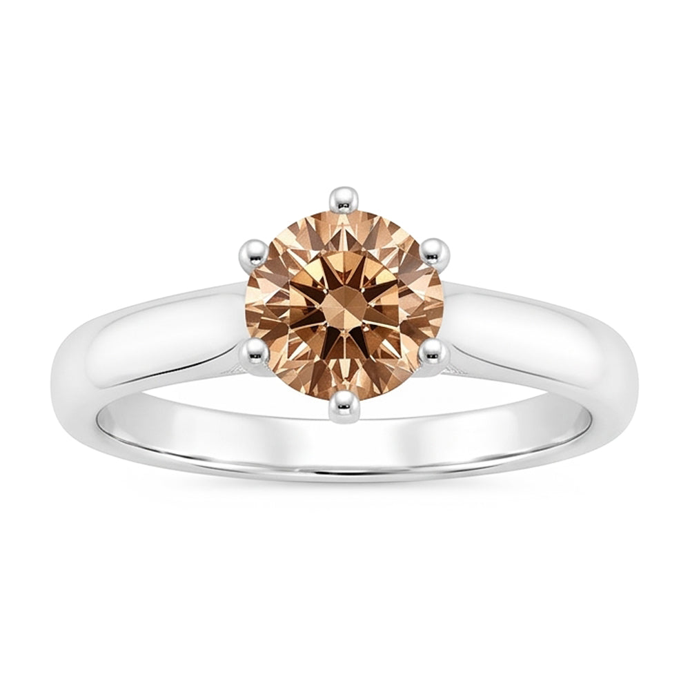 1 Karat Edelstein-Aus der Erde Abgebauter Natürlicher Diamant-Solitär-Jubiläumsring