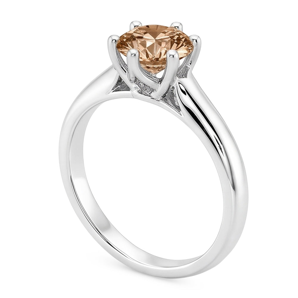1 Karat Edelstein-Aus der Erde Abgebauter Natürlicher Diamant-Solitär-Jubiläumsring