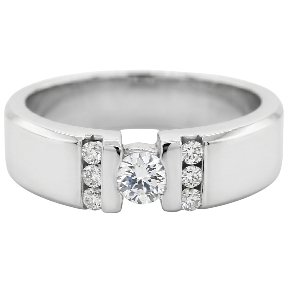 1 Karat Einfacher Ring Runder Echt Aus der Erde Abgebauter Natürlicher Diamant Weißgold 14K Vs1 F