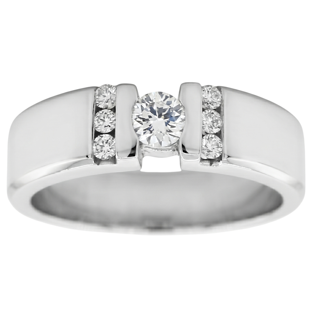 1 Karat Einfacher Ring Runder Echt Aus der Erde Abgebauter Natürlicher Diamant Weißgold 14K Vs1 F