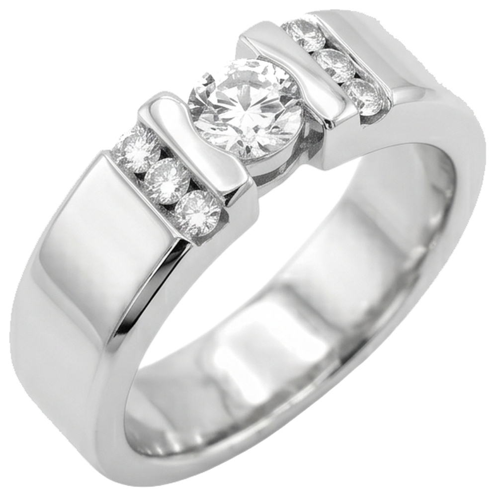 1 Karat Einfacher Ring Runder Echt Aus der Erde Abgebauter Natürlicher Diamant Weißgold 14K Vs1 F
