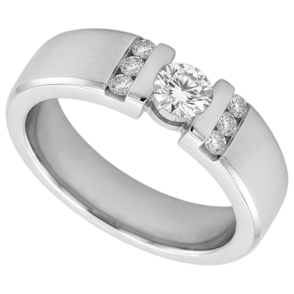 1 Karat Einfacher Ring Runder Echt Aus der Erde Abgebauter Natürlicher Diamant Weißgold 14K Vs1 F
